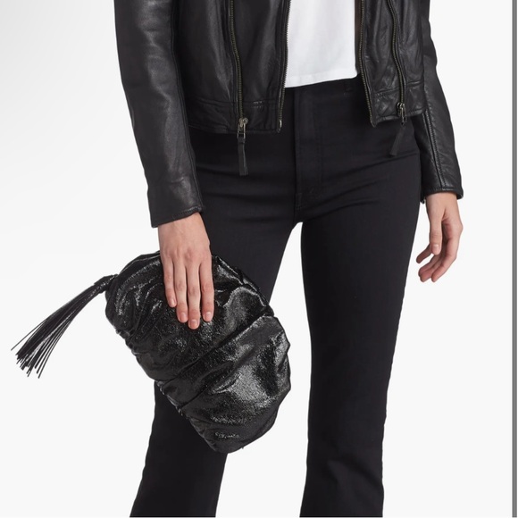 Rebecca Minkoff Metallic Ruched Clutch Bag - Picture 5 of 6